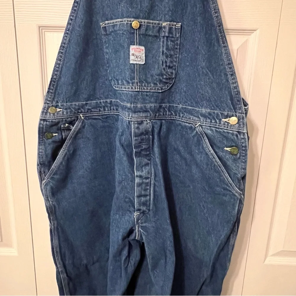 Pointer Bib Overalls W40 L-S Vintage Cotton Button Fly‎ Made USA 40 x 29 - Picture 5 of 12
